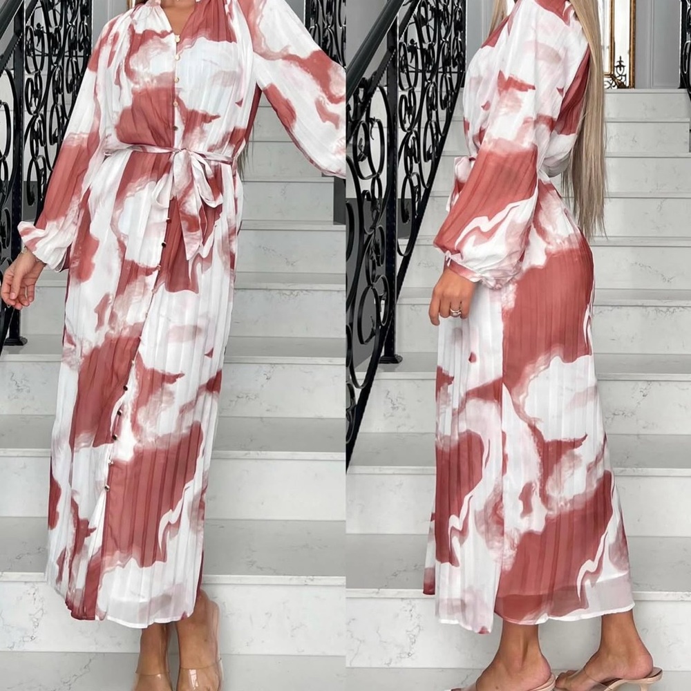 Rust Dye Modest Dress